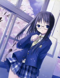 Rule 34 | 1girl, cropped, glasses, school uniform, serafuku, solo