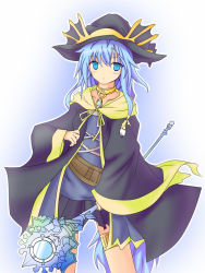 Rule 34 | 1girl, blue hair, coat, duel monster, hat, ritua erial, solo, takanashi kou, wand, witch hat, yu-gi-oh!, yuu-gi-ou, yu-gi-oh! duel monsters