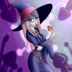 Rule 34 | absurdres, biting, highres, huge filesize, little witch academia, mushroom, poison, solo, witch