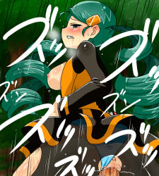 Rule 34 | 10s, 1girl, ace trainer (pokemon), anus, bad id, bad pixiv id, bent over, blue eyes, blue hair, blush, breasts, clothed sex, creatures (company), drill hair, elite trainer, forest, from below, game freak, green hair, hair ornament, hairclip, large breasts, long hair, looking back, matanonki, nature, nintendo, nipples, npc trainer, outdoors, panties, pantyhose, penis, poke ball, pokemon, pokemon bw, pussy, rape, see-through, sex, skirt, solo focus, sound effects, striped clothes, striped panties, sweat, tears, teeth, text focus, torn clothes, torn legwear, twintails, uncensored, underwear, vaginal