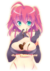 Rule 34 | 10s, 1girl, 2014, ahoge, alice wishheart, between breasts, black bra, black gloves, bra, breasts, candy, chocolate, chocolate heart, chocolate on body, chocolate on breasts, choker, earrings, food, gloves, green eyes, happy valentine, heart, jewelry, magical halloween, red hair, short hair, solo, star (symbol), star earrings, tokinon, two side up, underwear, white background
