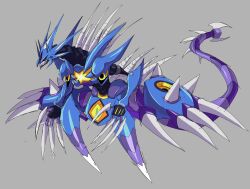 Rule 34 | absurdres, black sclera, blue spine, claws, closed mouth, colored sclera, cyberlord1109, extra eyes, fang, highres, long tail, metal overlord, no humans, one-eyed, red eyes, robot, sonic (series), sonic heroes, spikes, tail, teeth