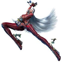 Rule 34 | 1girl, alternate hair length, alternate hairstyle, bayonetta (series), bayonetta 2, bodysuit, boots, breasts, earrings, eyewear on head, full body, glasses, gun, handgun, high heel boots, high heels, jeanne (bayonetta), jewelry, lipstick, long hair, looking at viewer, makeup, official art, quadruple wielding, red footwear, red thighhighs, silver hair, simple background, small breasts, smile, solo, thigh boots, thighhighs, very long hair, weapon, zipper