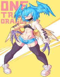 Rule 34 | 1girl, absurdres, digimon, digimon (creature), female focus, highres, shorts, shutumon, solo, wings