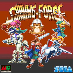 Rule 34 | 2boys, 3girls, adam (shining), arm cannon, arm up, armor, blonde hair, blue cape, blue eyes, bridal gauntlets, brown eyes, brown footwear, cape, centaur, chip (shining force), clenched hand, copyright name, elf, gloves, gradient background, greaves, green cape, green headband, green headwear, headband, helmet, holding, holding lance, holding polearm, holding rod, holding shield, holding staff, holding sword, holding weapon, jogurt (shining force), lance, looking at viewer, mae (shining force), max (shining force), monster girl, multiple boys, multiple girls, open mouth, pink hair, pixel art, pixelflag, pointy ears, polearm, ponytail, purple robe, red eyes, robe, robot, sega, shield, shining (series), shining force i, short sleeves, simple background, staff, sword, tao (shining force), taur, weapon