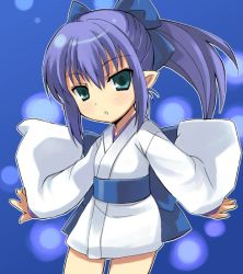 Rule 34 | 1girl, blue background, hisame (shinrabanshou), japanese clothes, otoutogimi, shinrabanshou, simple background, solo, tagme