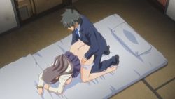 Rule 34 | 1boy, 1girl, all fours, animated, animated gif, ass, bent over, bouncing breasts, breasts, clothed sex, doggystyle, hetero, huge ass, kamishima aina, large breasts, sex, sex from behind, tan, tanline, tsugou no yoi sex friend?, vaginal