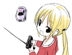 Rule 34 | 00s, 1girl, :d, black eyes, blonde hair, controller, hayate no gotoku!, kiira, long hair, lowres, open mouth, remote control, sanzen&#039;in nagi, simple background, smile, solo, twintails, white background