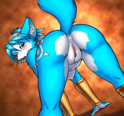 Rule 34 | 1girl, all fours, animated, animated gif, anus, ass, ass focus, dr comet, female focus, furry, furry female, krystal, naughty face, nipples, pussy, seductive smile, smile, star fox, star fox adventures, tail