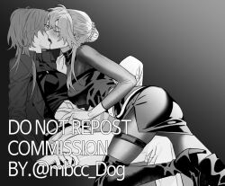 Rule 34 | 2girls, boots, braid, braided bun, breasts, chief (path to nowhere), closed eyes, clothes lift, collarbone, collared shirt, commentary request, commission, dog 9uk, english text, female chief (path to nowhere), greyscale, hair bun, half-closed eyes, hand on another&#039;s shoulder, hand on another&#039;s stomach, high heel boots, high heels, korean commentary, large breasts, long hair, looking at another, monochrome, multiple girls, nightingale (path to nowhere), open clothes, open shirt, pantyhose, path to nowhere, pencil skirt, shirt, shirt lift, sitting, skirt, small breasts, straddling, sweat, thigh boots, twitter username, yuri