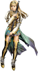 Rule 34 | 1girl, alicia (valkyrie profile 2), female focus, full body, highres, official art, skirt, solo, sword, thighhighs, valkyrie profile (series), valkyrie profile 2: silmeria, weapon, white background
