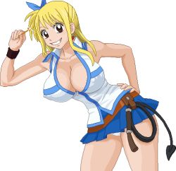 Rule 34 | 1girl, ball, breasts, covered erect nipples, fairy tail, large breasts, looking at viewer, lowres, lucy heartfilia, pixel art, warner