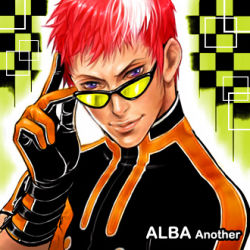 Rule 34 | 1boy, alba meira, gloves, kof: maximum impact, lowres, multicolored hair, purple eyes, red hair, short hair, snk, sunglasses, the king of fighters, two-tone hair, white hair