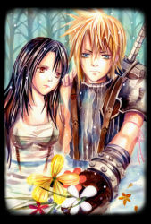 Rule 34 | 1990s (style), angry, cloud strife, final fantasy, final fantasy vii, flower, lowres, tifa lockhart, water, wet