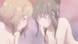 Rule 34 | 10s, 3girls, animated, animated gif, blush, hanasaku iroha, lowres, matsumae ohana, multiple girls, non-web source, nude, oshimizu nako, screencap, tsurugi minko, wet, wet hair