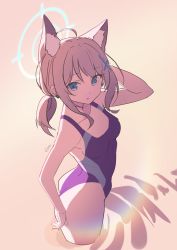 Rule 34 | 1girl, absurdres, ahoge, animal ear fluff, animal ears, aqua eyes, blue archive, breasts, competition swimsuit, ear piercing, extra ears, goyain, grey hair, hair ornament, halo, highres, long hair, looking at viewer, medium breasts, one-piece swimsuit, piercing, ponytail, shiroko (blue archive), shiroko (swimsuit) (blue archive), signature, sketch, solo, standing, swimsuit, wading, water, x hair ornament