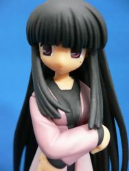 Rule 34 | 00s, 1girl, black hair, female focus, figure, gradient background, kurosaki sayoko, mahoraba, photo (medium), purple eyes, solo