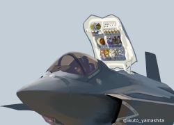 Rule 34 | 1other, aircraft, airplane, ambiguous gender, blue background, bottle, can, canopy (aircraft), fighter jet, helmet, jet, ketchup bottle, military, military vehicle, milk carton, original, parody, refrigerator interior, solo, twitter username, vehicle focus, water bottle, yamashita ikuto