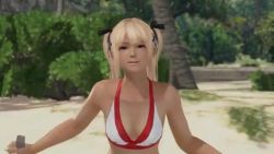 Rule 34 | 1girl, 3d, animated, ass, beach, bikini, black eyes, blonde hair, breasts, day, dead or alive, dead or alive xtreme 3 fortune, marie rose, video, ocean, swimsuit, tagme, tan, twintails, video, sound, water, white bikini
