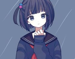 Rule 34 | 1girl, amemori sayo, nijisanji, rain, school uniform, solo, twitter