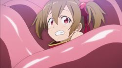 Rule 34 | 10s, 1girl, animated, animated gif, licking, lowres, short twintails, silica, solo focus, sword art online, tentacles, twintails, wince