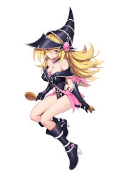Rule 34 | 1girl, absurdres, artist request, bare shoulders, blonde hair, blush stickers, boots, breasts, capelet, cleavage, closed mouth, collar, collarbone, commentary request, detached collar, dress, duel monster, elbow gloves, full body, gloves, hat, high heels, highres, knee boots, large breasts, long hair, looking at viewer, magi magi magician gal, pelvic curtain, pentacle, pink capelet, purple eyes, shiny skin, short dress, simple background, tattoo, thighs, wand, white background, wizard hat, yu-gi-oh!, yu-gi-oh! zexal