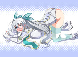 Rule 34 | 1girl, ass, breasts, drifters, glasses, large breasts, long hair, olmine, white hair