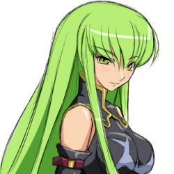 Rule 34 | 00s, c.c., code geass, green hair, hidekazu, lowres, simple background, solo, white background, yellow eyes