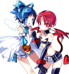 Rule 34 | 10s, 2boys, alternate hair color, bad id, bad pixiv id, black gloves, bloomers, blue eyes, blue hair, captain yue, choker, cosplay, crossdressing, demon tail, disgaea, duizhang, earrings, etna (disgaea), etna (disgaea) (cosplay), flonne, flonne (cosplay), gloves, hair ribbon, jewelry, kashuu kiyomitsu, midriff, mole, mole under eye, mole under mouth, multiple boys, navel, own hands clasped, own hands together, parody, ponytail, red eyes, red hair, ribbon, simple background, skirt, skull earrings, slit pupils, style parody, tail, touken ranbu, trap, underwear, white bloomers, wings, yamato-no-kami yasusada