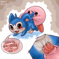 Rule 34 | 2boys, anal, chibimon, crossover, digimon, interspecies, kirby, kirby (series), male focus, male penetrated, multiple boys, nintendo, penis, sex, yaoi