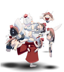 Rule 34 | . ., 6+girls, animal ears, ass, ass grab, assisted exposure, bad id, bad pixiv id, bare shoulders, barefoot, blood, blood on face, blush, brown hair, chibi, clenched teeth, clothes lift, clothes pull, commentary request, detached sleeves, hakama, hakama skirt, hat, hat ribbon, highres, impaled, inubashiri momiji, japanese clothes, lifting another&#039;s clothes, long sleeves, molestation, multiple girls, nosebleed, okahi, open mouth, panties, pants, pants pull, panty pull, pulling another&#039;s clothes, red hakama, ribbon, shameimaru aya, shirt, shirt lift, silver hair, skirt, smile, standing, standing on one leg, sword, tail, tail grab, teeth, tokin hat, touhou, underwear, weapon, what, white panties, wide sleeves, wolf ears, wolf tail