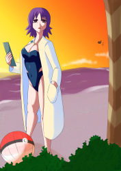 Rule 34 | 1girl, absurdres, breasts, creatures (company), female focus, game freak, highres, looking at viewer, nintendo, one-piece swimsuit, philena ivy, pokemon, pokemon (anime), swimsuit