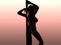Rule 34 | 1girl, ayane (doa), dead or alive, gradient background, pole, pole dancing, silhouette, slingshot swimsuit, stripper, stripper pole, swimsuit, tecmo, undressing