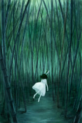 Rule 34 | 1girl, female focus, forest, full body, inaba tewi, nature, oisin, outdoors, plant, scenery, solo, touhou
