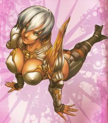 Rule 34 | 1girl, absurdres, armor, breasts, covered erect nipples, full body, gloves, green eyes, high heels, highres, isabella valentine, large breasts, lips, plantar flexion, shoes, short hair, solo, soul calibur, soulcalibur, soulcalibur iv, stretching, whip, white hair