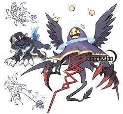 Rule 34 | belt, claws, d-reaper, d-reaper adr-03, digimon, digimon (creature), halo, hat, highres, original, tail, wings, wolf