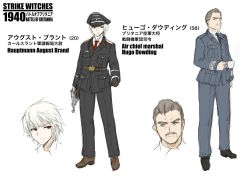 Rule 34 | 2boys, albino, august brand, bad id, bad pixiv id, cup, dakku (ogitsune), facial hair, gun, hat, male focus, multiple boys, mustache, strike witches, strike witches 1940, teacup, translation request, uniform, weapon, world witches series
