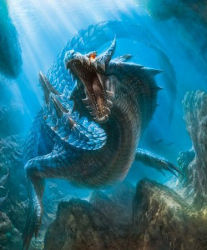 Rule 34 | capcom, dragon, lagiacrus, lowres, monster hunter, monster hunter (series), monster hunter 3, monster hunter tri, outdoors, sea dragon, tail, underwater, wyvern