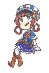 Rule 34 | 1girl, alternate hairstyle, aqua eyes, artist name, artist request, bag, blue eyes, blue hat, blue jacket, blue skirt, blush, boots, bow, bowtie, bracelet, braid, breasts, brown footwear, brown hair, buttons, chibi, collared shirt, cropped jacket, delivering comfort - emma mail (love live!), dress, dress shirt, emma mail (love live!), emma verde, female focus, freckles, frilled legwear, frilled skirt, frilled sleeves, frills, full body, gloves, hair between eyes, hair rings, hair tie, handbag, hat, hat bow, heart, heart (symbol), heart print, highres, invisible chair, jacket, jewelry, knee boots, leg ribbon, long hair, looking at viewer, love live!, love live! nijigasaki high school idol club, love live! school idol festival, love live! school idol festival all stars, miniskirt, neck ribbon, open clothes, open jacket, parted lips, peaked cap, plaid, plaid skirt, pleated, pleated skirt, red bow, red hair, ribbon, shirt, short sleeves, shoulder bag, sitting, skirt, small breasts, smile, solo, striped bow, striped ribbon, twin braids, twintails, white background, white gloves, white legwear, white shirt