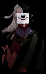 Rule 34 | 1boy, ashiya douman (fate), asymmetrical clothes, asymmetrical hair, bell, black eyes, black hair, blood, blood from mouth, blood on face, covered face, curly hair, earrings, eyeshadow, facing viewer, fate/grand order, fate (series), fingernails, green eyeshadow, green kimono, green lips, green nails, hair bell, hair between eyes, hair intakes, hair ornament, highres, japanese clothes, jewelry, kimono, lipstick, long hair, magatama, magatama earrings, makeup, male focus, multicolored hair, nail polish, onmyouji, open clothes, open kimono, pectorals, ribbed sleeves, sharp fingernails, shikigami, solo, split-color hair, toma-mai, toned, toned male, two-tone hair, upper body, very long fingernails, very long hair, white hair