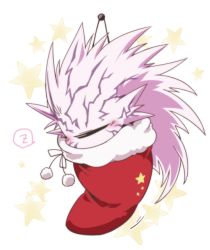 Rule 34 | 0nodera, 1boy, alien, chibi, christmas stocking, cyclops, lord boros, male focus, one-eyed, one-punch man, pink hair, sleeping, solo, spiked hair, christmas stocking