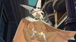 Rule 34 | 3d, arc system works, belt, breasts, cape, dark skin, guilty gear, guilty gear xrd, hat, highres, orange eyes, ramlethal valentine, small breasts, white hair, xnalara, xps