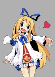Rule 34 | 1girl, angel wings, bad id, bad twitter id, blonde hair, bow, detached sleeves, disgaea, flonne, heart, long hair, makai senki disgaea, open clothes, open mouth, open shirt, outstretched arm, ribbon, shirt, shorts, smile, solo, white shirt, white shorts, wings
