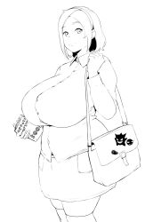 1girl 2024_pokemon_teraleak bag book breasts button_shirt creatures_(company) game_freak gastly gen_1_pokemon gen_2_pokemon gengar hairband hex_maniac hex_maniac_(pokemon) highres large_breasts lineart nintendo pokemon pokemon_oras_(prototype) pokemon_tower_ghost setawar shirt skirt smile thighhighs unown