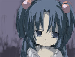 Rule 34 | 00s, 1girl, clannad, hair bobbles, hair ornament, ichinose kotomi, omiso, omiso (omiso), sad, solo, tears, two side up