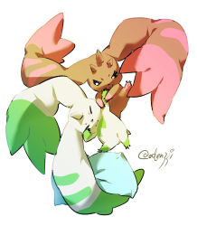 Rule 34 | animal ears, digimon, digimon (creature), holding, horns, lopmon, no humans, open mouth, simple background, terriermon, white background