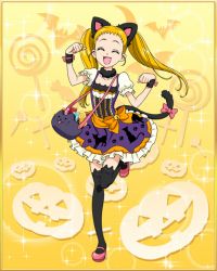 Rule 34 | 00s, 1girl, blonde hair, blush, dress, closed eyes, halloween, kasugano urara (yes! precure 5), long hair, open mouth, precure, smile, twintails, yes! precure 5