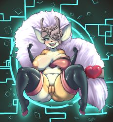 Rule 34 | 1girl, absurdly long hair, anus, areola slip, bad id, bad pixiv id, bare shoulders, blue eyes, breast slip, breasts, cleft of venus, cosplay, elbow gloves, eyeshadow, fang, fat mons, fusion, gloves, green lips, grey hair, heart, helmet, holding, holding hair, huge breasts, inverted nipples, lips, lipstick, long hair, makeup, midna, navel, nintendo, nipples, no panties, one breast out, one eye covered, puffy nipples, pussy, randomboobguy, rouge the bat, rouge the bat (cosplay), sagging breasts, solo, sonic (series), spread legs, the legend of zelda, the legend of zelda: twilight princess, thick thighs, thighs, uncensored, very long hair