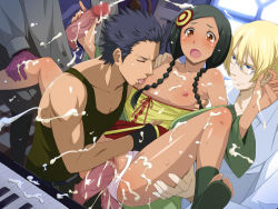Rule 34 | 10s, 1girl, 3boys, :o, anal, aquarion (series), aquarion evol, bare shoulders, black hair, blonde hair, blue eyes, blue hair, blush, body blush, braid, bukkake, buttons, camisole, cayenne suzushiro, censored, closed eyes, clothed sex, clothes pull, clothing aside, cum, cum in pussy, cum on body, cum on clothes, cum on lower body, cum on upper body, dark skin, double penetration, dress shirt, dutch angle, ejaculation, fingerless gloves, flat chest, glasses, gloves, group sex, hair between eyes, hair ornament, hand on another&#039;s shoulder, handjob, hetero, hug, indoors, instrument, interracial, jacket, jin musou, leg grab, licking, licking nipple, lolita channel, long hair, looking at viewer, mosaic censoring, multiple boys, multiple penetration, multiple penises, nipple stimulation, nipples, no bra, nora higuma, off shoulder, open clothes, open fly, open jacket, orange eyes, out of frame, panties, panties aside, penis, piano, pussy, reclining, ribbon, sazanka bianca, sex, shirt, shirt pull, shrade elan, sideburns, smile, spiked hair, spread legs, standing, straddling, sweat, tank top, tears, thigh grab, toeless legwear, toes, twin braids, underwear, undressing, unzipped, upright straddle, veins, veiny penis, white panties, window