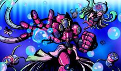 Rule 34 | amphimon, android, armor, digimon, digimon (creature), diving suit, full armor, gynoid, jellyfish girl, jellymon, mecha girl, monster girl, robot girl, tentacle hair, tentacles